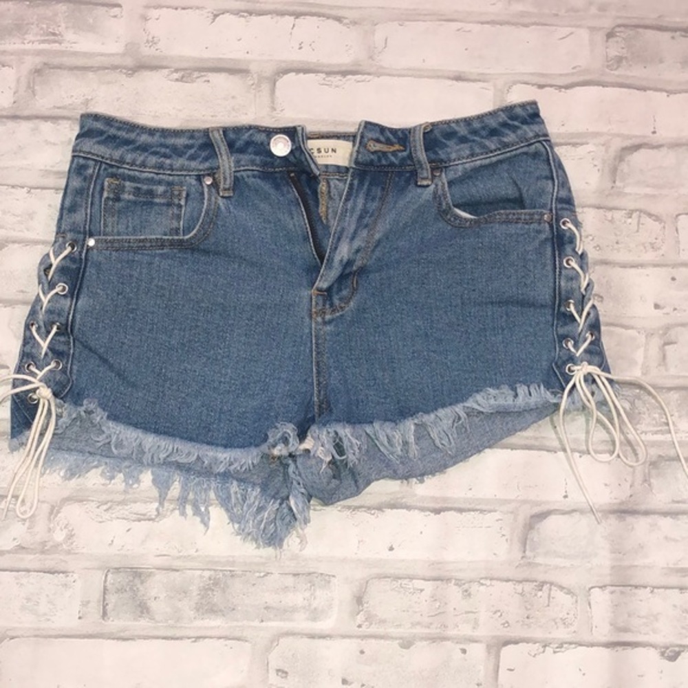 Pacsun high rise blue denim shorts